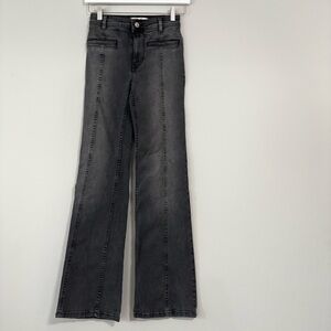 Free People We The Free Black Grey High Rise Star Pocket Flare Leg Jeans